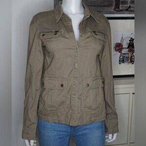 See Thru Soul Khaki Button Down Jacket Size S